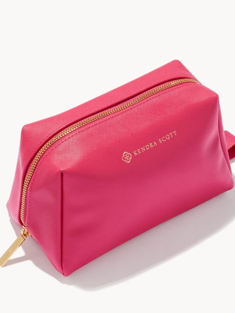 KENDRA SCOTT NWT Bright Pink Zip Cosmetic Case with Gold Hardware